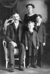 Frank W. Duntemann and Martha Winkelmann Duntemann with their sons Harry G. and Elvin F. Duntemann. Date unknown but by the boys' ages probably 1898-1900.