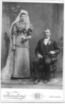 George Dunteman (1869-1932) and Bertha Wischsdadt Dunteman (1869-1951) at their wedding in 1893. George sat for the photo because Bertha was taller than he.