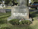 Headstone of Frank W. Duntemann (1867-1936) and Martha Winkelmann Duntemann (1871-1967) at Maine Township Cemetery, Des Plaines IL.