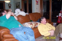 12/25/2005: Posing for photos on Christmas Day, with Bill Roper and Pete Albrecht
